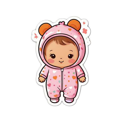 Ein süßes Baby im Overall