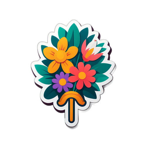 Un design minimaliste d'armes transformées en fleurs, symbolisant la paix