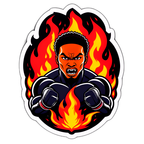 Sticker Jamahala Hilla z Płomieniami
