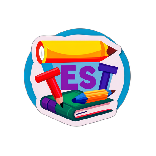Sticker na "Test" sa mga Kagamitan Pang-Edukasyon