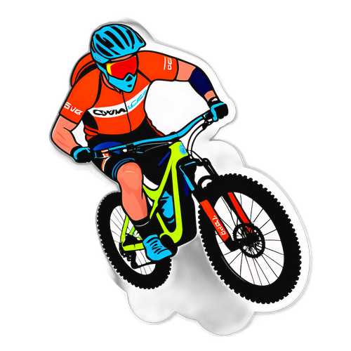Nálepka cyklisty v akci