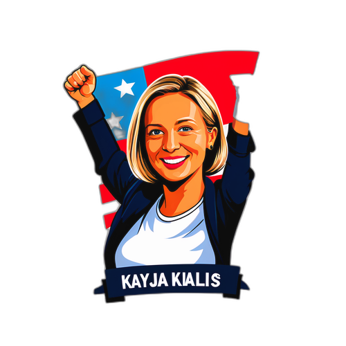 Politisk klistermärke med Kaja Kallas