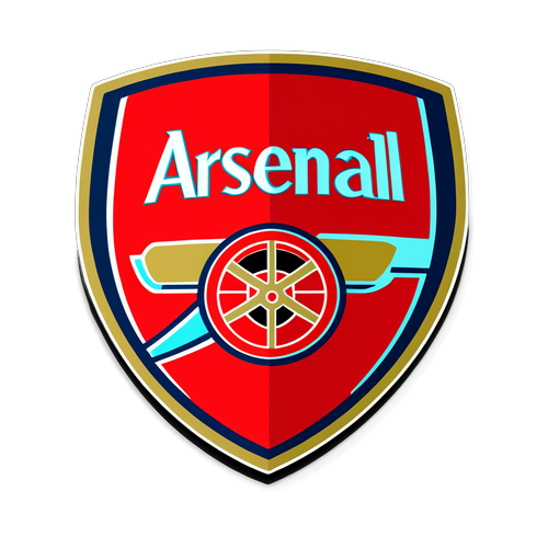 Minimalist Arsenal Logo Klistermærke med Vintage Fodbold Design