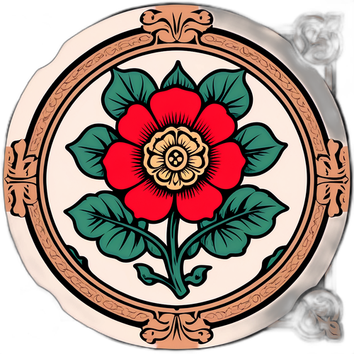 Rosa Tudor con Bordo Decorativo