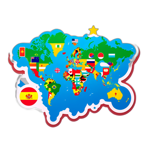 Ülke Skor Temalı Dünya Haritası Sticker Tasarımı