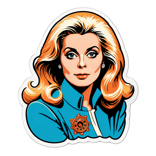 Stilfuld klistermærke af Catherine Deneuve