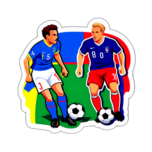 Fotbollsmatch mellan Frankrike och Sverige