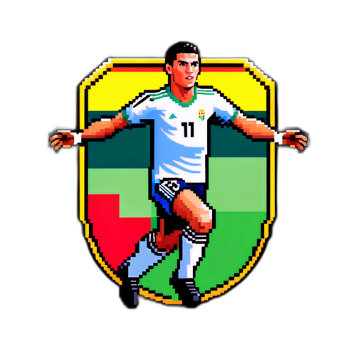 Retro Video Oyun Tarzında Cristiano Ronaldo Sticker'ı