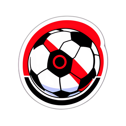 Stiker Logo River Plate dengan Bola Sepak