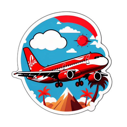 An AirAsia Sticker na may Estilong eroplano