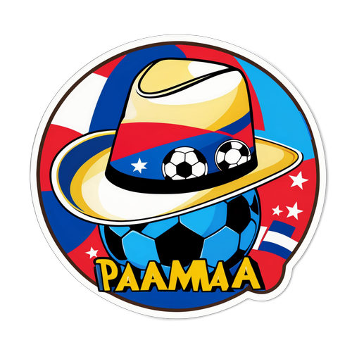 Stiker Topi Panama yang Ceria dengan Dekorasi Bertema Sepak Bola
