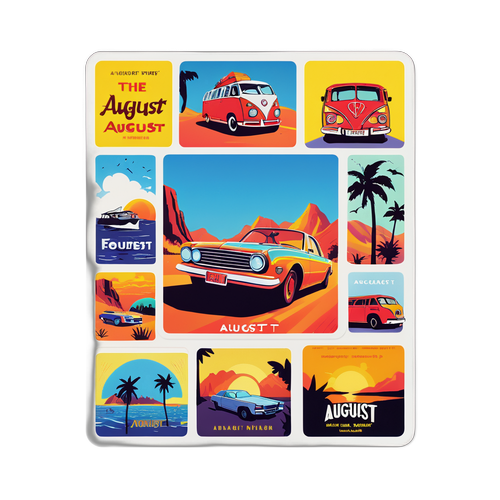 Стикер с постером фильма 'Август'