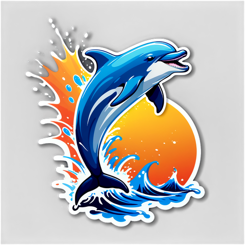 Playful Dolphin Jumping with Splashes