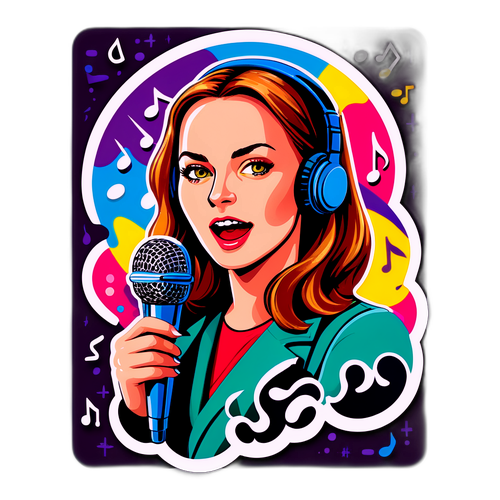 Pestrá samolepka s Saskiou Burešovou