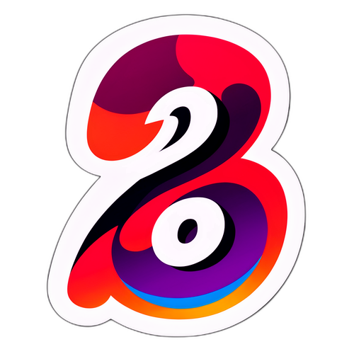 設計一個包含數字"67"的貼紙，融合不同數字藝術風格以展示獨特性和創意。