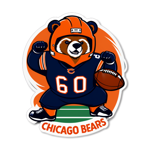 Unleash Your Team Spirit: Chicago Bears Fans Unite with This Bold Bear Sticker!