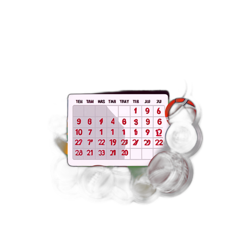 Calendario de partidos con pelotas de diferentes deportes
