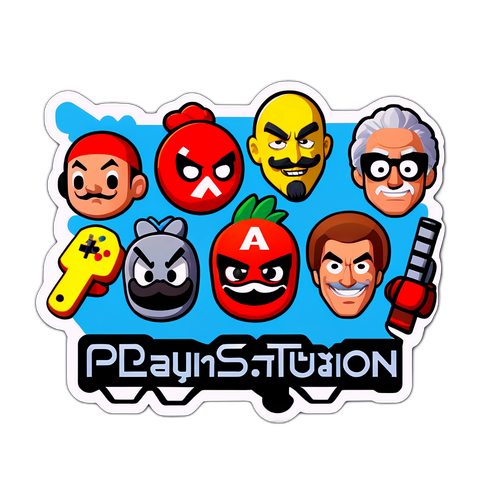유명한 플레이스테이션 게임 캐릭터의 유머러스한 스티커