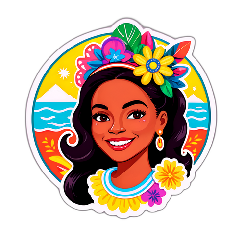 Ilustração da Influenciadora Virginia Fonseca com Elementos da Grande Rio