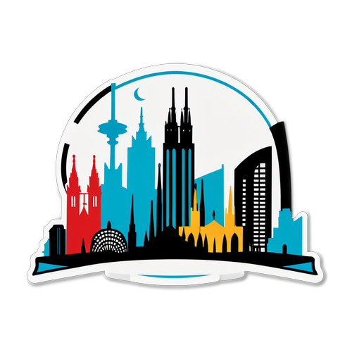 Sticker Minimalista dello Skyline di Milano