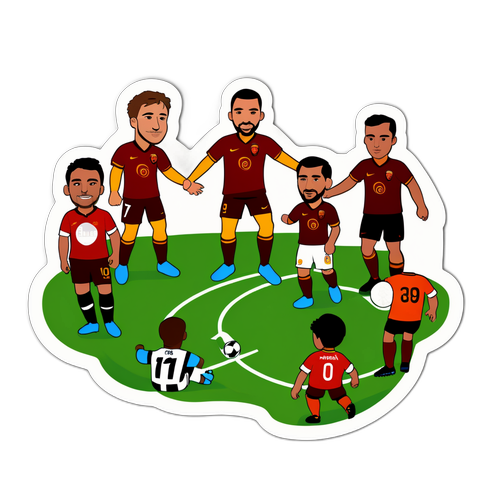 ทีมโรม่าที่มีผู้เล่นสำคัญเล่นอยู่ในสนาม