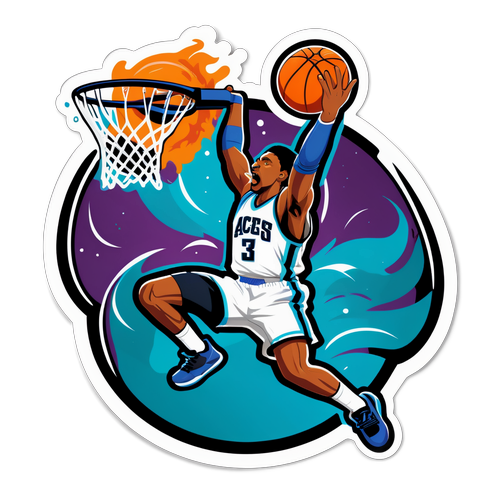 Isang Sticker ng Basketball Dunk