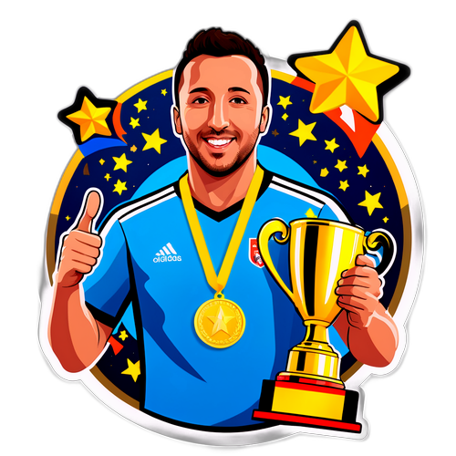 Sticker van Santi Cazorla met Gouden Medaille