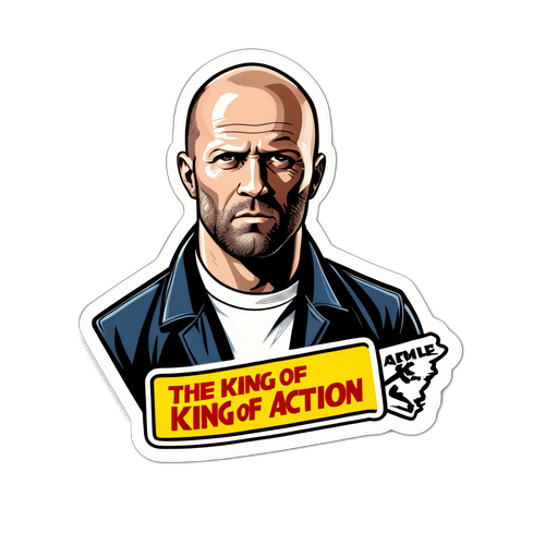 Sticker de Jason Statham en una escena de acción