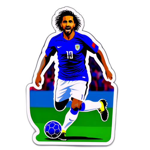 Stiker Igor Jesus dengan Latar Belakang Suporter Sepak Bola