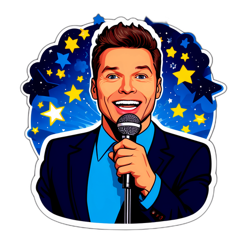 Ryan Seacrest with Microphone and Stars