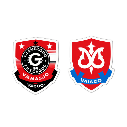 Стикер с логотипами футбольных команд Фламенго и Васко да Гама