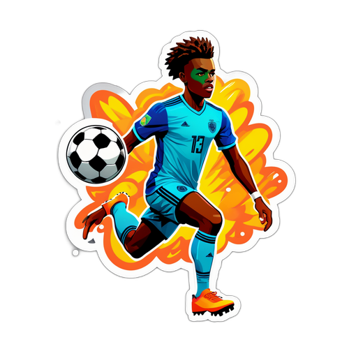 Ilustrasi Jeremie Frimpong Dengan Bola Sepak