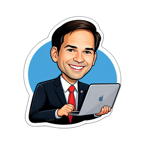Autocolant cu caricatura lui Marco Rubio