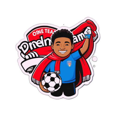 מדבקת אוהד כדורגל עם צעיף