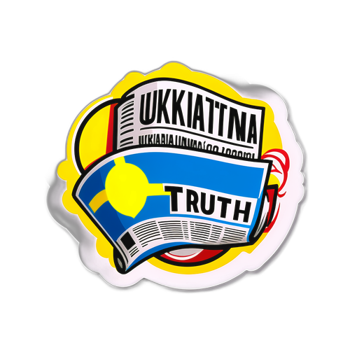 Дизайн наліпки з логотипом газети "Українська Правда"