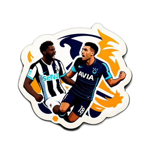 สติ๊กเกอร์การต่อสู้ระหว่างนิวคาสเซิลและท็อตแน่มฮ็อตสเปอร์