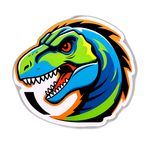 Autocollant de Raptors avec un dinosaure