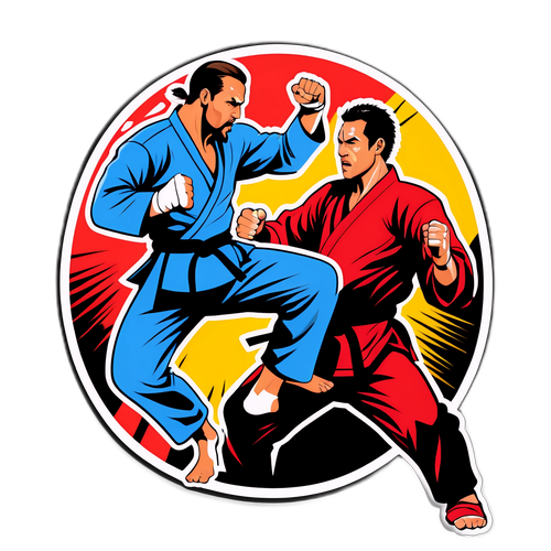 Martial Sanatları Temalı Dinamik Dövüş Sticker'ı