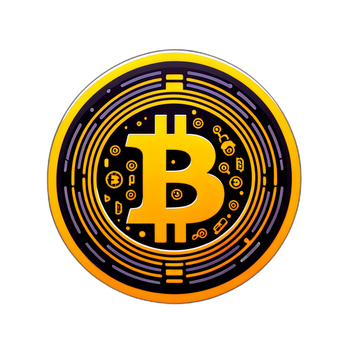 Sticker reprezentând Bitcoin
