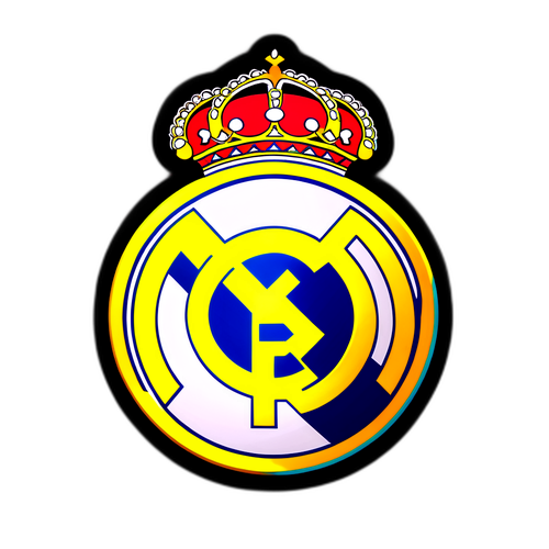 สติกเกอร์โลโก้เรอัลมาดริดข้างลูกฟุตบอลทองคำ