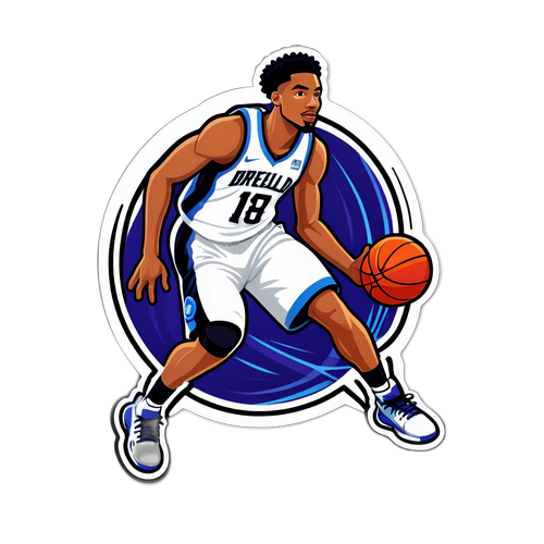 Sticker ng cartoon ni Ryan Nembhard na dribbling ng basketball