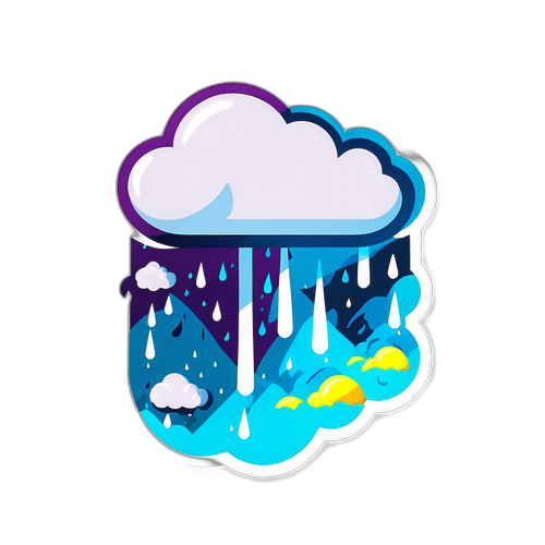 สติกเกอร์เมฆกับฝน