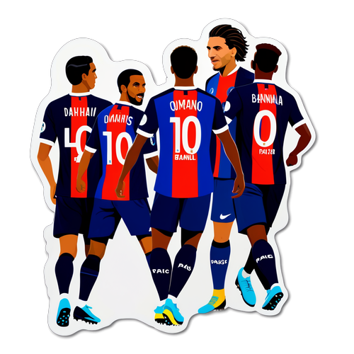PSG 스타 선수들 스티커 디자인