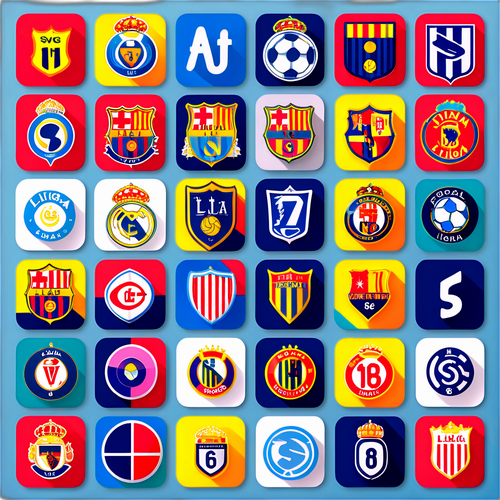 สติ๊กเกอร์คะแนนที่น่าสนใจของลาลีกา แสดงทีมและคะแนนพร้อมกราฟิกฟุตบอล