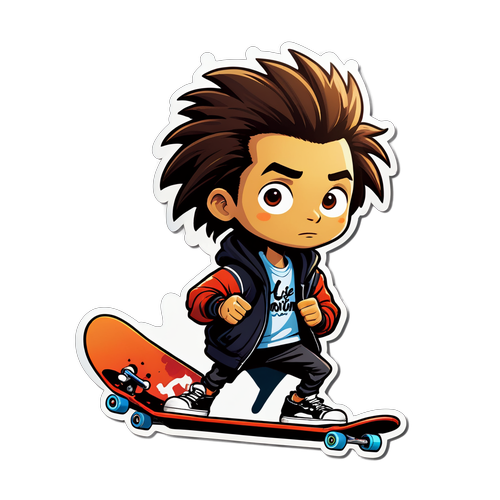 Μοντέρνος Χαρακτήρας με Skateboard
