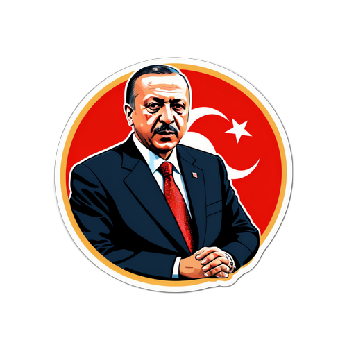 Stiker Erdogan dengan Simbol Budaya dan Politik