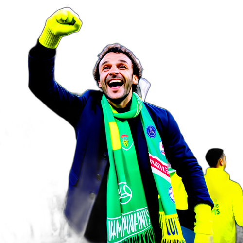 הוא מעודד בהרבה תשוקה במשחק Nantes נגד PSG