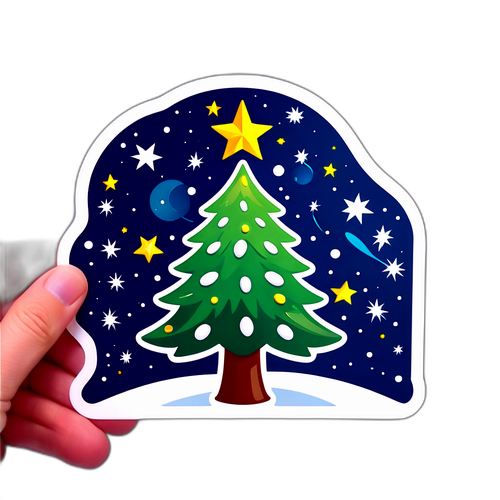 Julgran med stjärnor