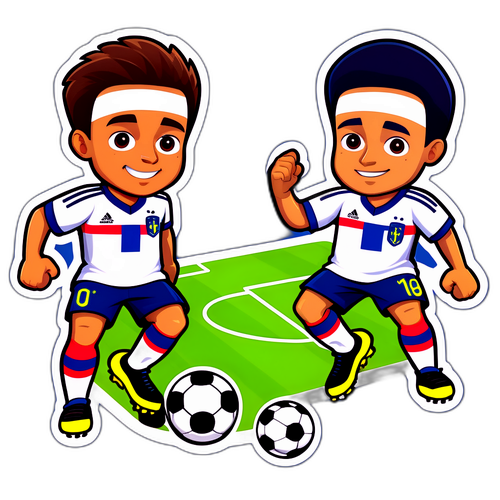 מדבקת אקשן של שחקני כדורגל מצרפת מול אוקראינה