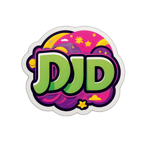 Autocollant ludique 'JD'